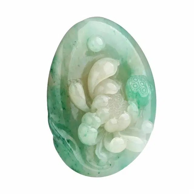 玉说 国风荷花莲蓬和和美美 独山玉 吊坠 男女同款情侣款