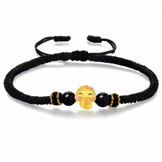 幸囍礼 新中式生肖福蛇招财 国潮国风手工编织小众设计 甜美优雅蝴蝶结小蛇 玛瑙 手链 男女同款情侣款