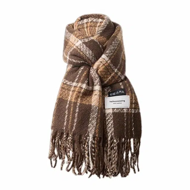 木林森 保暖百搭格子 加厚格纹 复古韩版小众加厚 围巾 男女同款情侣款