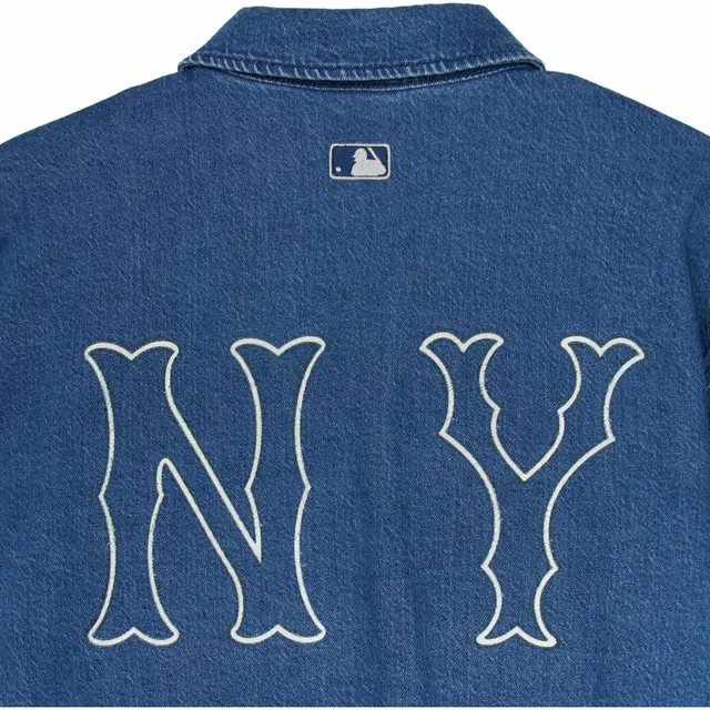 MLB Denim Coopers Mega Logo New York Yankees Denim Shirts Logo