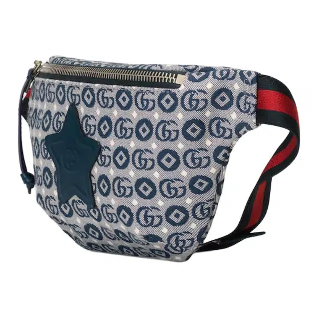 Gucci GG Star Logo Belt Bag Blue Kids