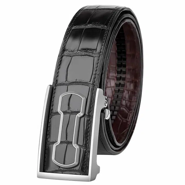杰伦欧斯 【双面鳄鱼皮不锈钢扣】 商务休闲 皮带 男款