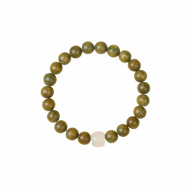 琢玉居 复古念珠盘玩 文玩静心佛珠 国潮 好运珠 考研上岸 绿檀 手串 男女同款情侣款