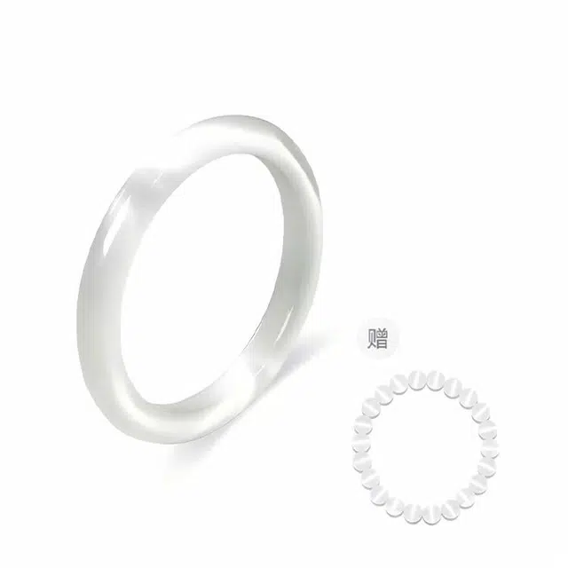 【玉镯子养人】 雅谷 新中式贵妃镯 白月光 超显白 一步一响 好运平安镯 古风复古高级百搭精致美人镯叮当镯 玻璃猫眼 手镯 女款