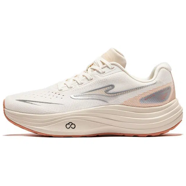 鸿星尔克 揽跃 舒适百搭减震耐磨透气 低帮 休闲跑步鞋 女款 米灰