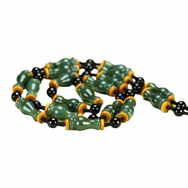 舒杰 复古平安瓶挂绳项链 和田玉 青玉 男女同款情侣款