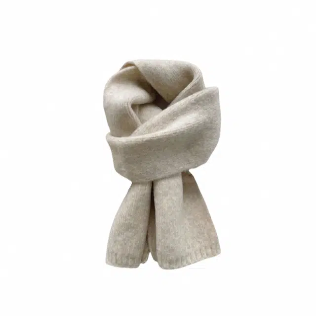 北极绒 高级感韩版百搭秋冬季软糯加厚保暖纯色 绒线围巾 男女同款情侣款