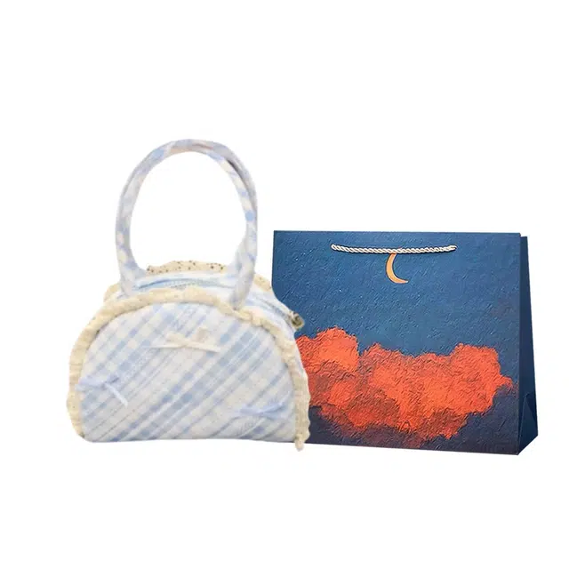 爱尔绅特 马卡龙可爱蝴蝶结 人造革 手提包 常规 女 蓝色