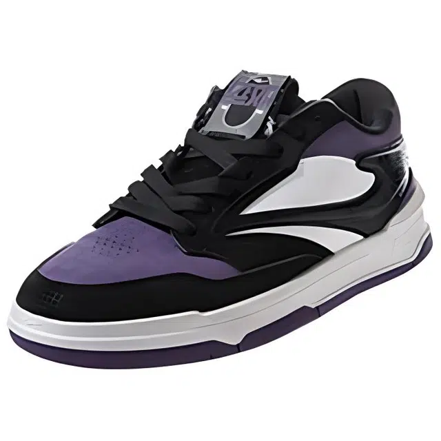 鸿星尔克 休闲百搭 耐磨 低帮 板鞋 女款 黑紫