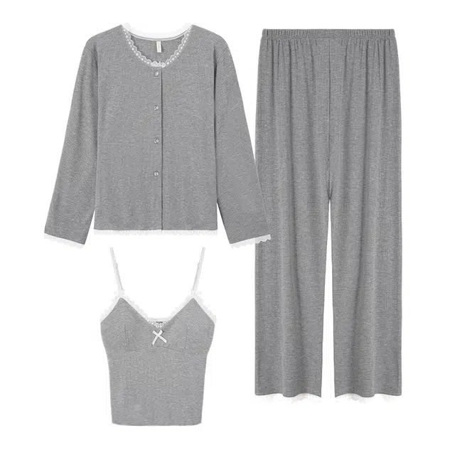 俏霓桐 可拆卸胸垫高级休闲家居服睡衣套装 女款 图片色