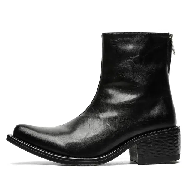 超纤皮 时尚百搭个性潮流 短靴 男女同款 经典黑色