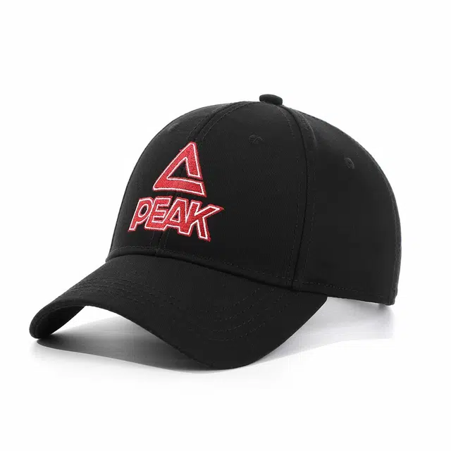 匹克 运动帽遮阳帽 字母刺绣徽标简约纯色 棉 鸭舌帽 男女同款情侣款