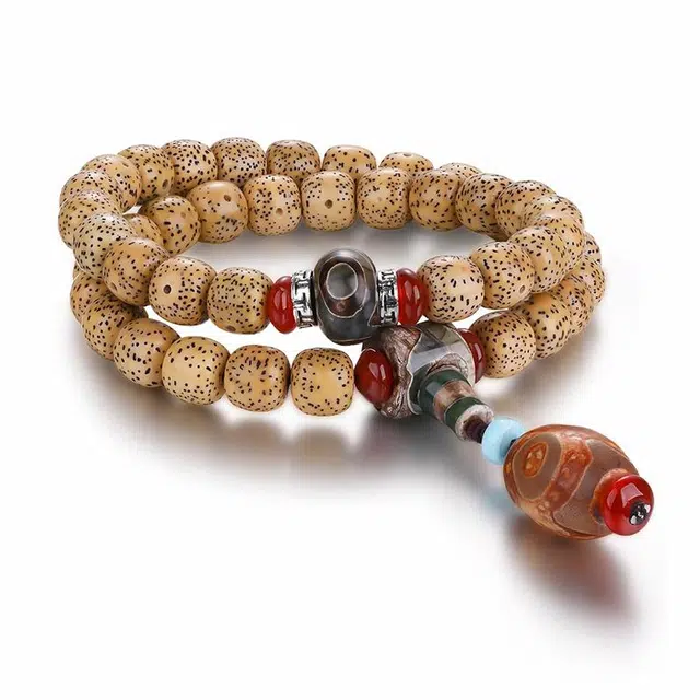 妍韵珠宝 鸡油黄高级质感气质小众 双圈叠戴圆满吉祥 #好运 星月菩提 手串 男女同款情侣款