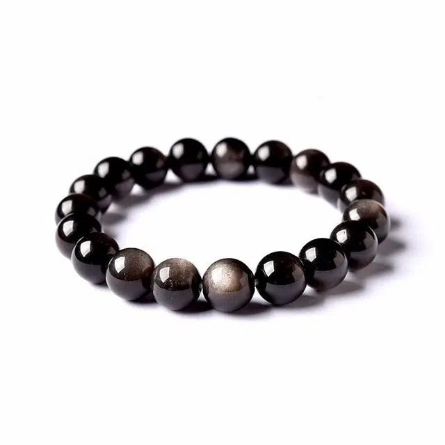 灵菲 转运珠 新中式 国潮风 大气高级感  圆珠 黑曜石 手串 男女同款情侣款