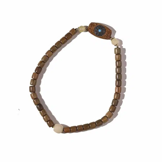 湄洲岛官方佑香 琉堇 许我无忧新中式六字箴言转运文玩佛珠链 平安喜乐福禄顺遂招财纳福有钱花叠戴串珠 绿檀 手串 男女同款情侣款