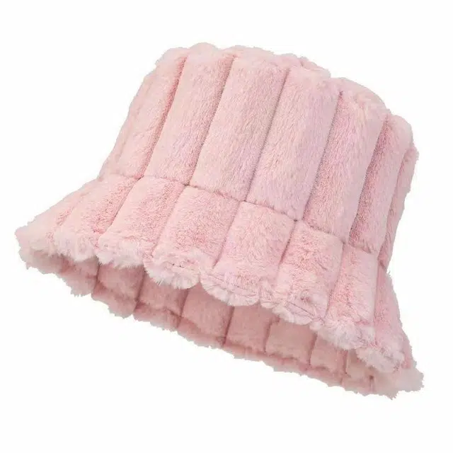 俞兆林 秋冬保暖防寒时尚甜美盆帽韩版休闲毛绒 涤纶 渔夫帽 女款 粉色/灰色/卡色/黑色/白色/咖啡色