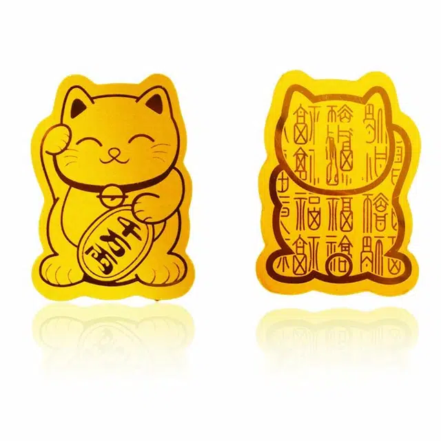 零界 招财猫千万两 金箔 手机贴 男女同款情侣款