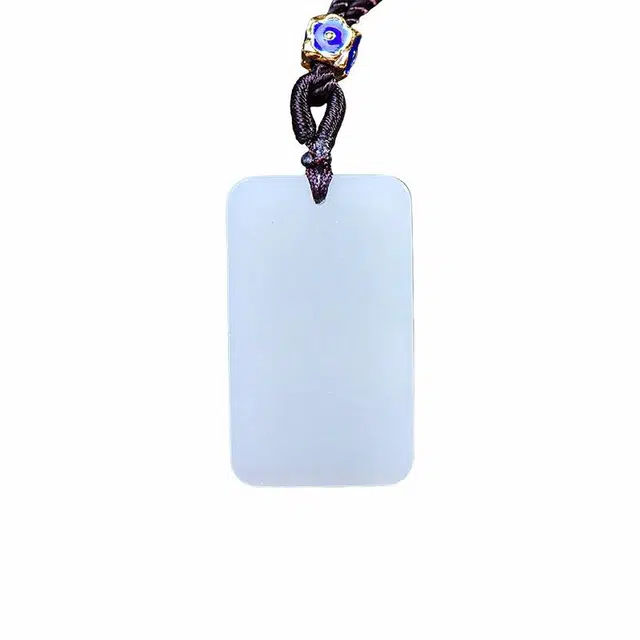 舒杰 中式简约百搭平安牌 和田玉项链 白玉 男女同款情侣款