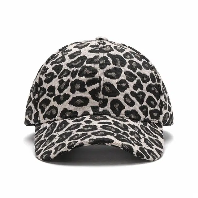 浪莎 豹纹款硬顶欧美男女士棒球帽春季户外旅游出行弯檐鸭舌帽子 棉 鸭舌帽 男女同款情侣款