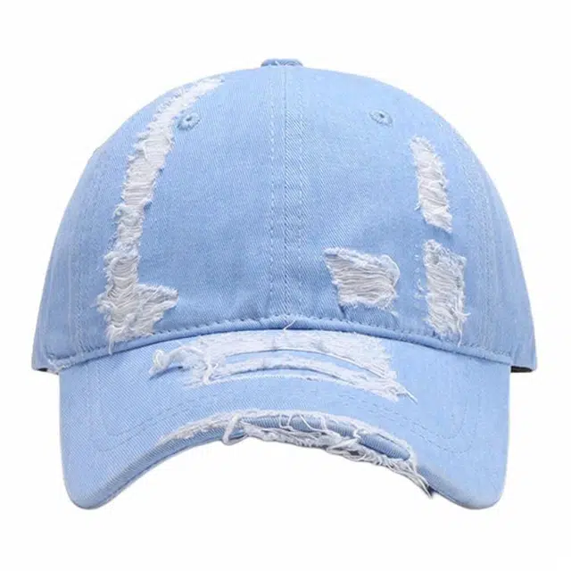 浪莎 水洗软顶光板破洞男女士户外弯檐棒球帽百搭透气鸭舌帽 棉 鸭舌帽 男女同款情侣款