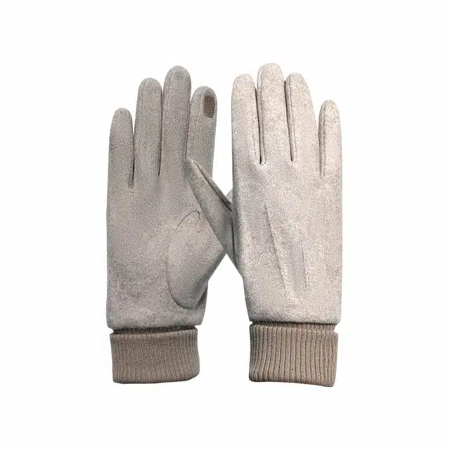 木林森 保暖加绒加厚防寒防风户外骑行摩托可触屏 仿羊绒 绒线手套 男女同款情侣款