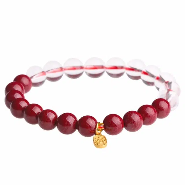 豆蔻时光 轻奢新中式复古国潮#好运经典古典转运珠 再造辰砂朱砂 手串 男女同款情侣款