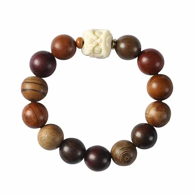 九隆古 国潮醒狮多宝 诸事顺遂招财纳福 有钱花新中式文玩盘玩佛珠转运珠手饰#好运 檀木 手串 男女同款情侣款