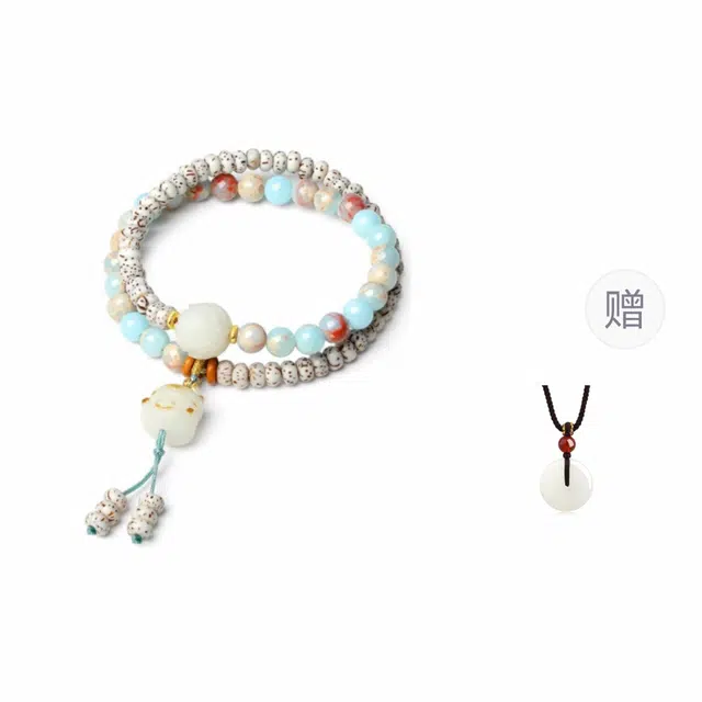 富珠汇 【好运】招财猫招福纳财 叠戴炭烧招财猫文玩 星月菩提 手串 男女同款情侣款
