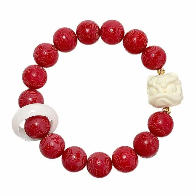 九隆古 六字箴言狮来运转 国潮醒狮诸事顺遂纳福 有钱花新中式文玩盘玩佛珠转运珠#好运 菩提根 手串 男女同款情侣款