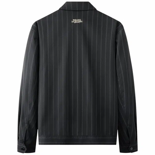 与狼共舞 都市通勤系列 潮流时尚条纹商务休闲翻领夹克外套 男款 黑色