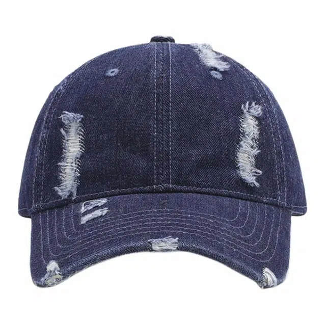 浪莎 户外破洞个性街头百搭光板鸭舌帽出行软顶弯檐男女士棒球帽 棉 鸭舌帽 男女同款情侣款