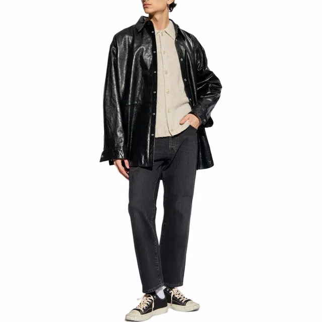 Acne Studios SS24 Long Sleeve Polo Sweater Beige