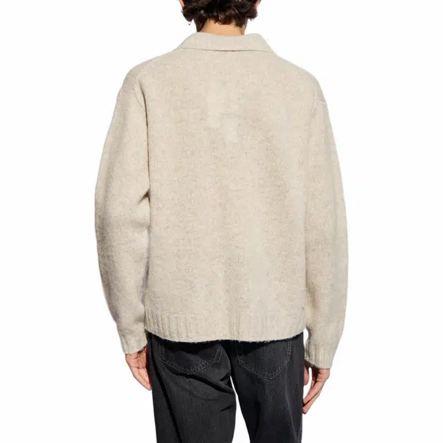 Acne Studios SS24 Long Sleeve Polo Sweater Beige