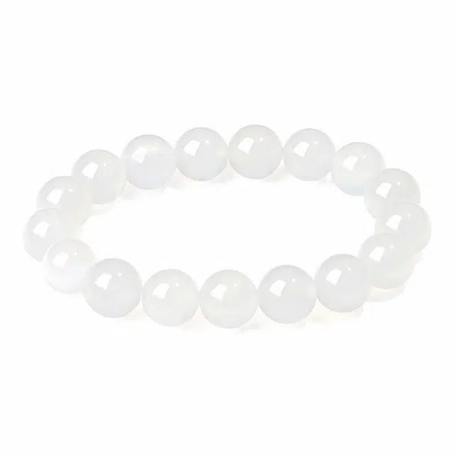 石在行 新中式招财纳福复古轻奢小众百搭气质精致高级氛围感好运白色 玛瑙 手串 男女同款情侣款