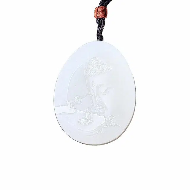舒杰 国风本命守护神佛祖 和田玉项链 白玉 男女同款情侣款