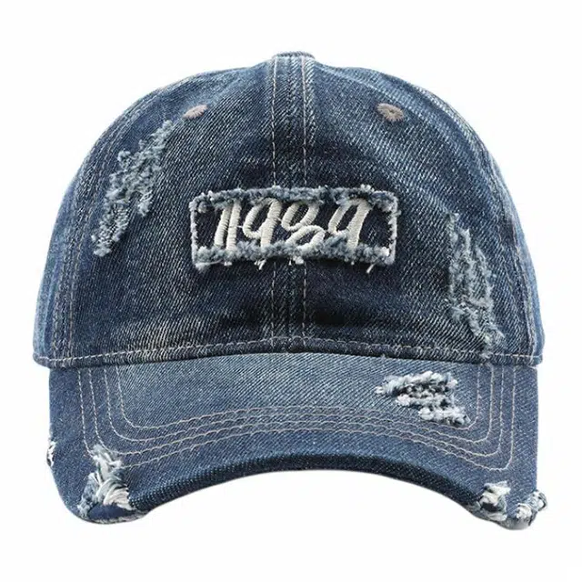 浪莎 复古牛仔水洗字母刺绣户外出行街头防晒遮阳 棉 鸭舌帽 男女同款情侣款