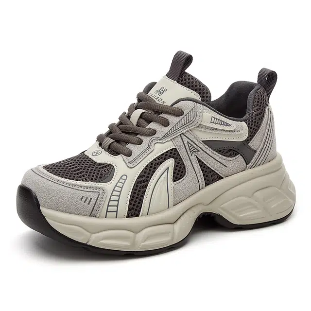 织物合成革 厚底时尚百搭休闲鞋款 减震耐磨增高 低帮 老爹鞋 女款