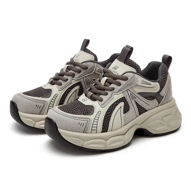 织物合成革 厚底时尚百搭休闲鞋款 减震耐磨增高 低帮 老爹鞋 女款