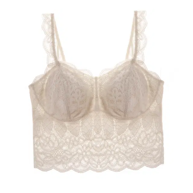 内在密码 蕾丝抹胸内搭带胸垫性感防走光美背背心 女款