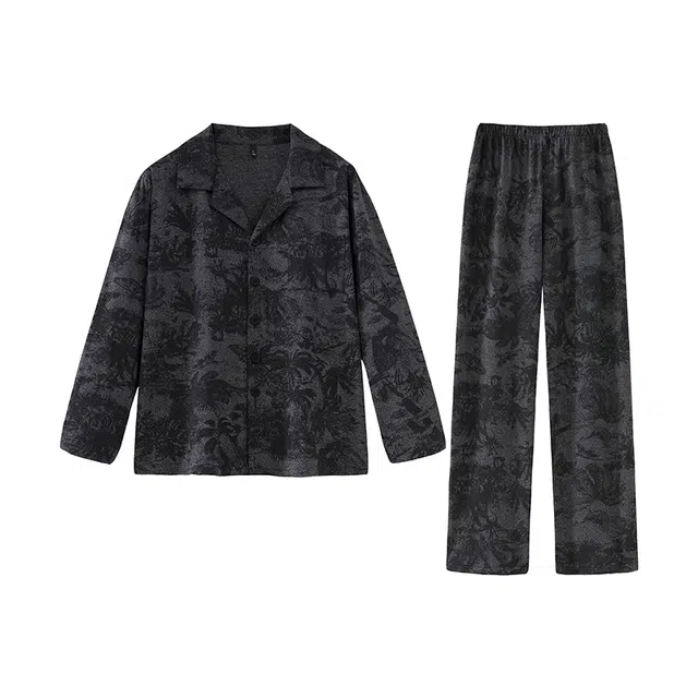 好福份 休闲时尚轻奢长袖长裤家居服睡衣套装 男款 图片色