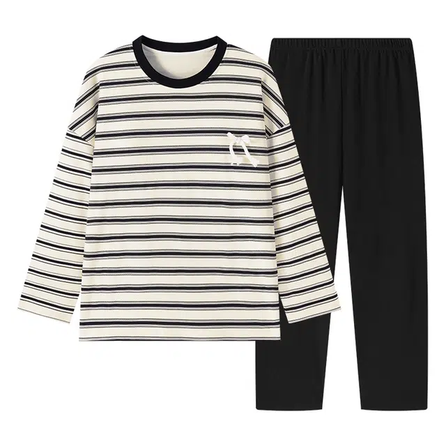 欧诗帛 可爱带胸垫长袖学生休闲甜美睡衣套装 女款 图片色