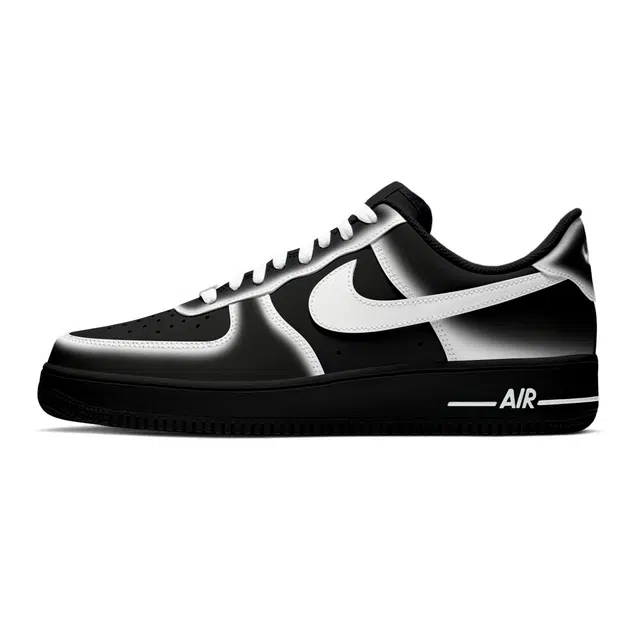 Nike Air Force 1 Black Aurora White Glow Gradient