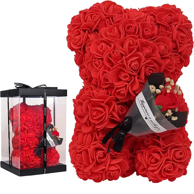 简普森 永生花玫瑰熊 可爱 玩具