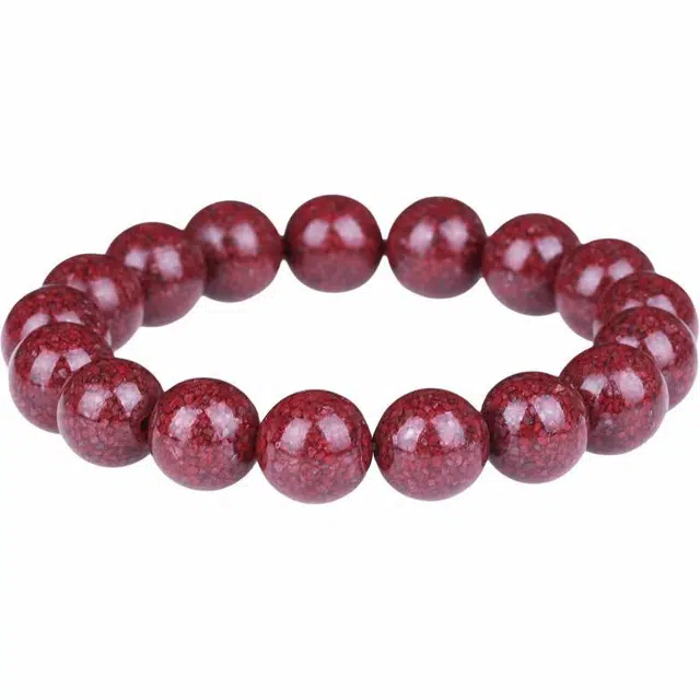 豆蔻时光 本命年 透光晶体吉祥转运珠#好运 红润饱满新中式国潮国风蛇年 再造辰砂朱砂 手串 男女同款情侣款