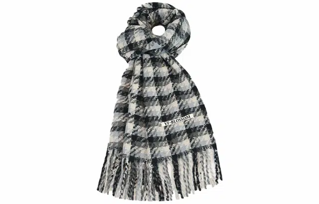 优幽兰 百搭时尚格子流苏日韩系高级感冬季加厚保暖复古格纹外搭两用学生潮流氛围感穿搭 绒线围巾 女款