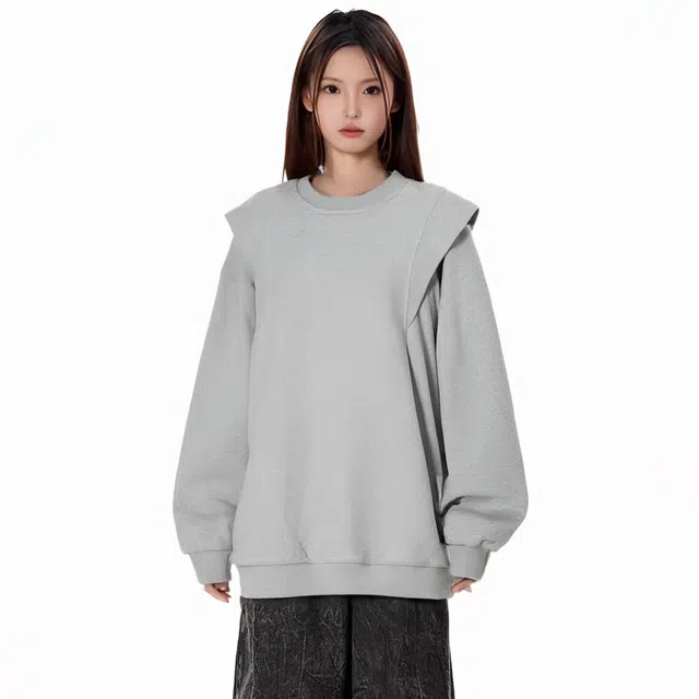 棉致 美式休闲风宽松舒适百搭纯色长袖卫衣 男女同款