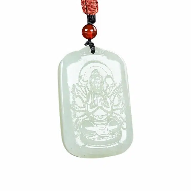 舒杰 国潮本命年生肖守护神项链 和田玉 白玉/青白玉 男女同款情侣款