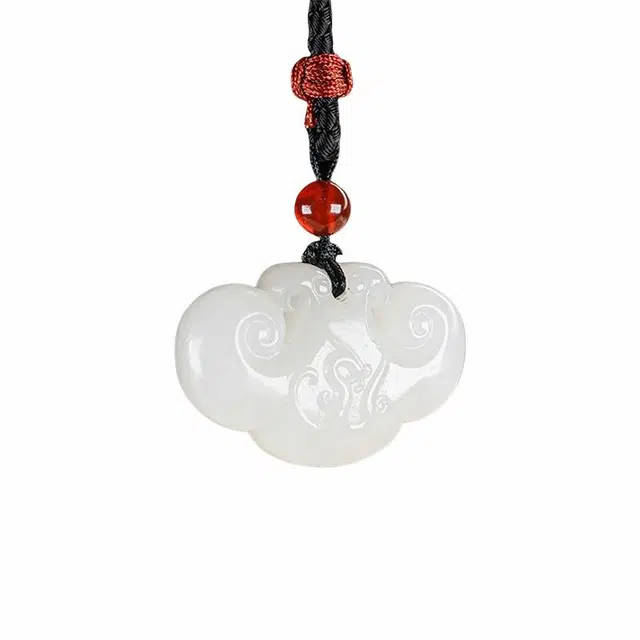 舒杰 羊脂白如意锁锁骨链 和田玉 白玉 男女同款情侣款