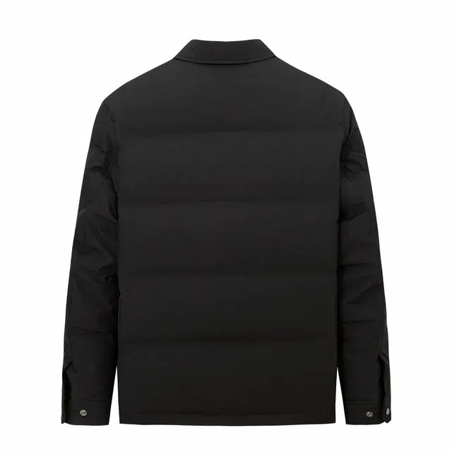 与狼共舞 时尚百搭纯色保暖舒适加绒羽绒服 男款 黑色