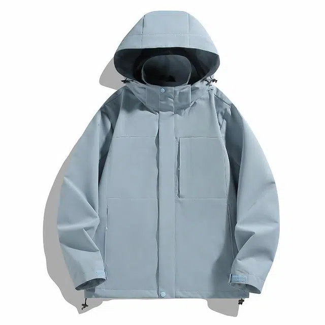 雅鹿  基础款简约纯色时尚百搭  防水防风防紫外线透气冲锋衣 男女同款 以太蓝